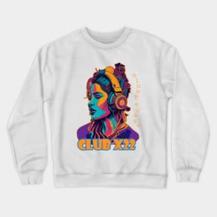 Girl with Headphones Crewneck Sweatshirt